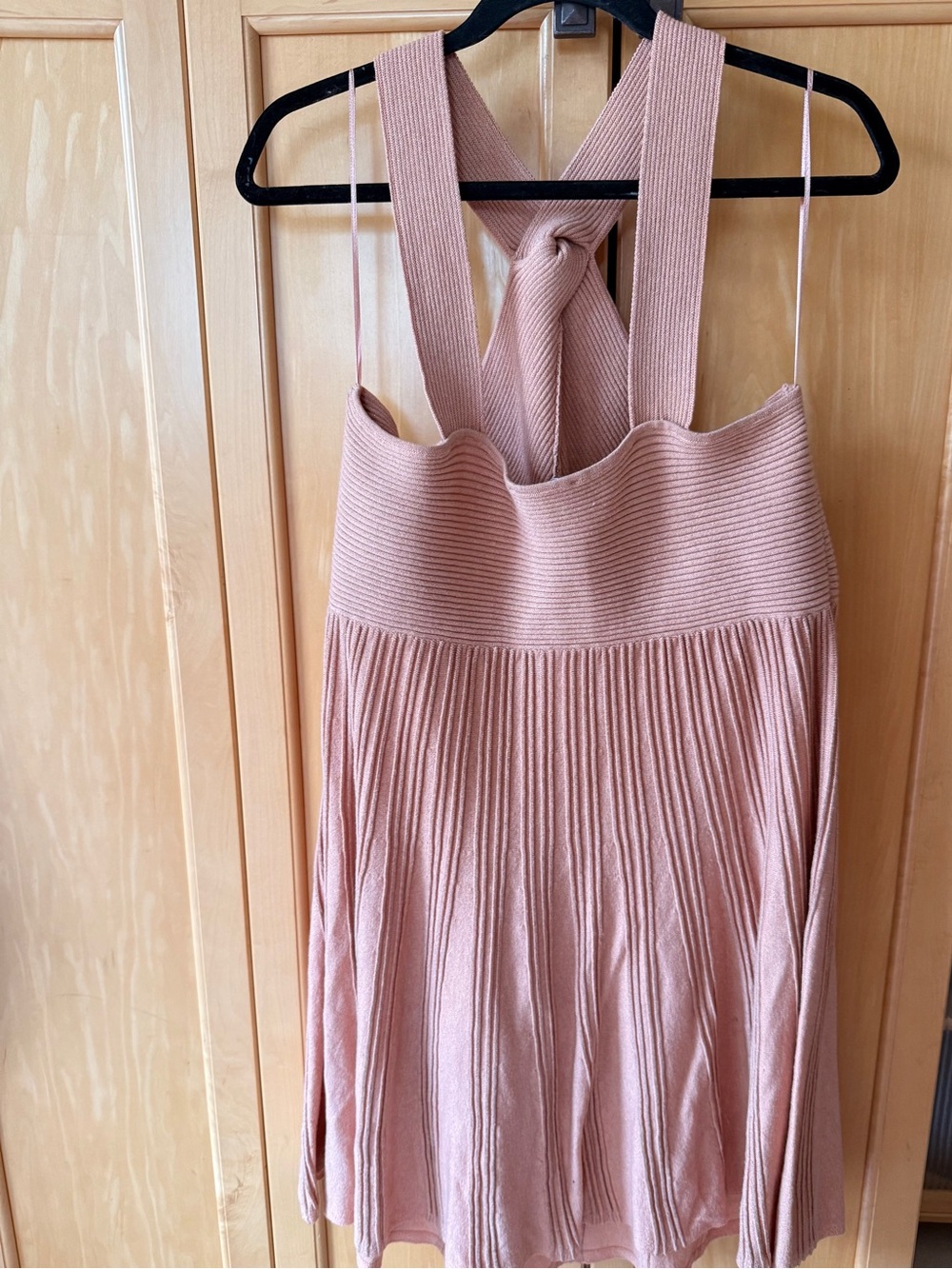 Express Knot Halter Ribbed Mini Dress - Picture 4 of 5